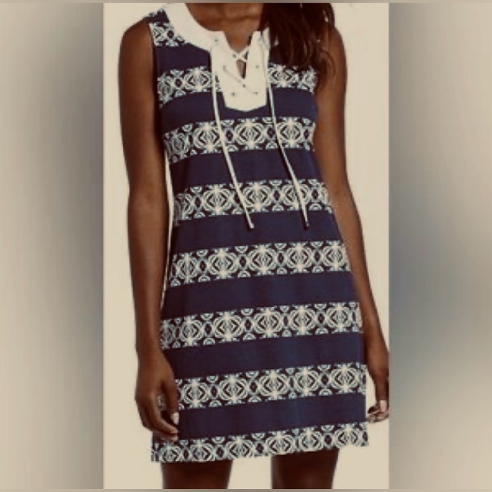 Tommy Bahama Navy & White Nautically Mini, size Med